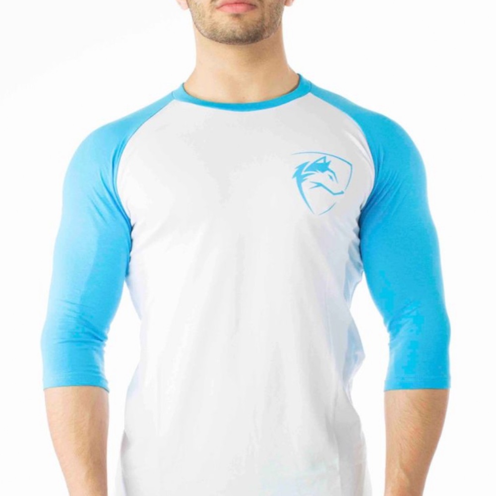ALPHALETE 3/4 Sleeve Baseball Tee (Blue/White)